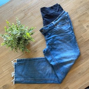 Old Navy Full Panel, Straight Leg, Cropped Length, Maternity Jeans